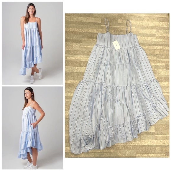 Frame Gemma Maxi Dress In Ciel Multi - Picture 1 of 4